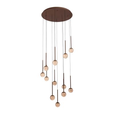 Lucide CALINA - Pendant light - Ø 69,9 cm - LED Dim. - CCT - 12x7W 2200K/3300K - With replaceable LED module - Coffee - Premium
